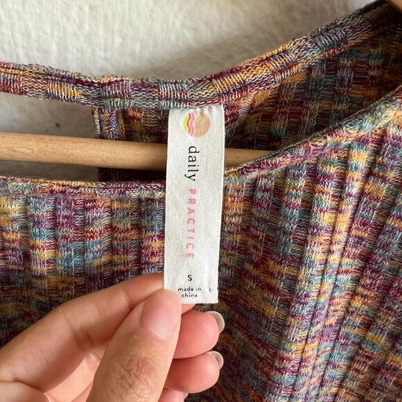 DAILY PRACTICE Anthropologie Space-Dyed Flouncy Knit Pullover Top Womens Small - Picture 4 of 10